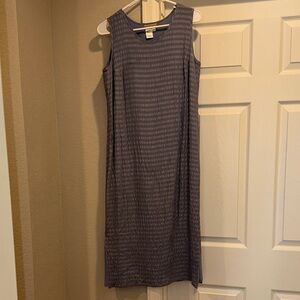 Coldwater Creek Sleeveless Dusty Blue 100% Silk Midi Dress